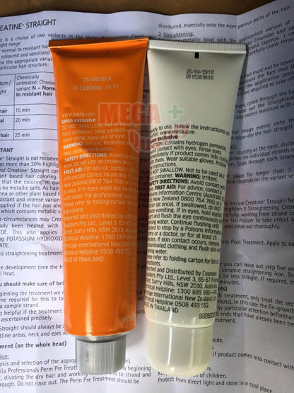Wella Wellastrate MILD Permanent Hair Straightening Cream Kit with Neutralizer for Colored Hair