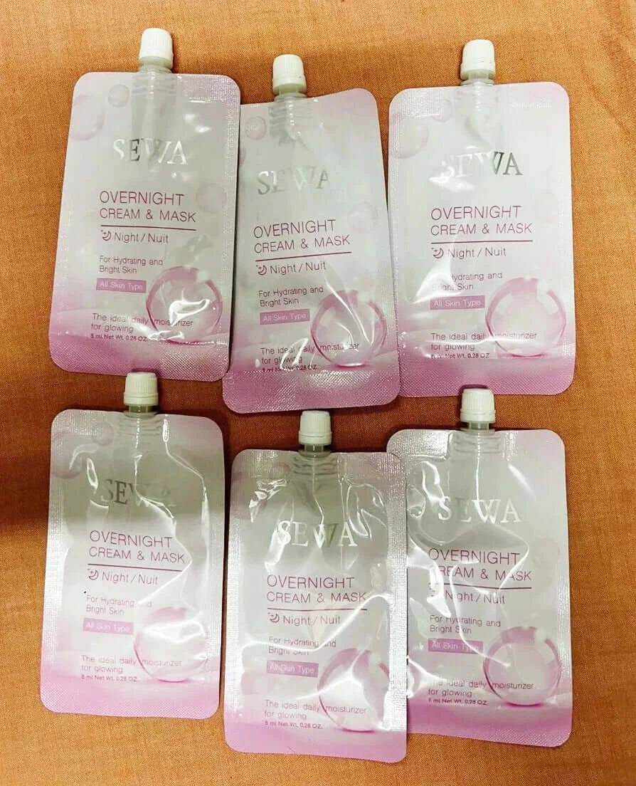 Set of 6 individual sachets of SEWA Overnight Cream Mask 8ml