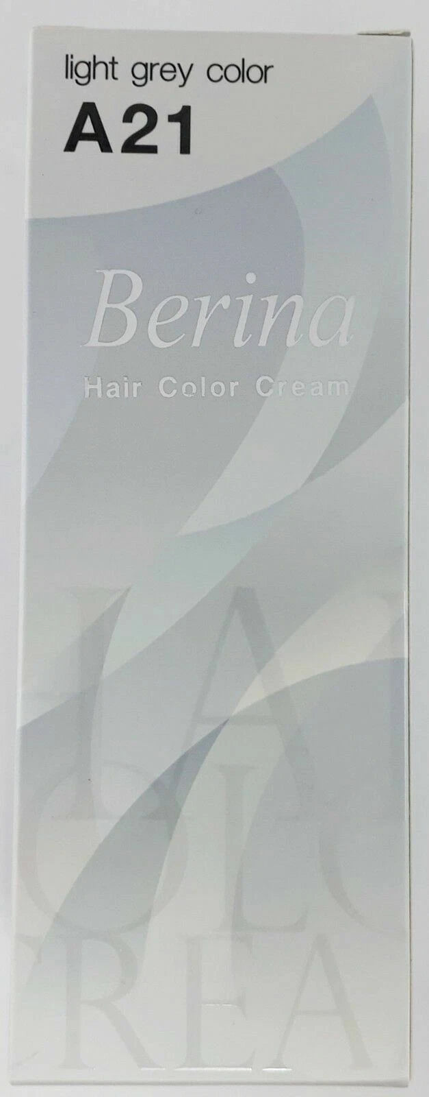 Berina A21 Light Grey Permanent Hair Dye box front packaging view