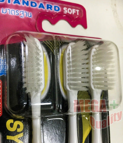 Systema Soft Toothbrush slim bristles head close up front view