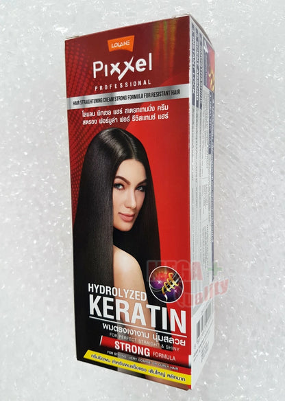 Lolane Pixxel Straightening strong hair cream full box front view for resistant curly hair