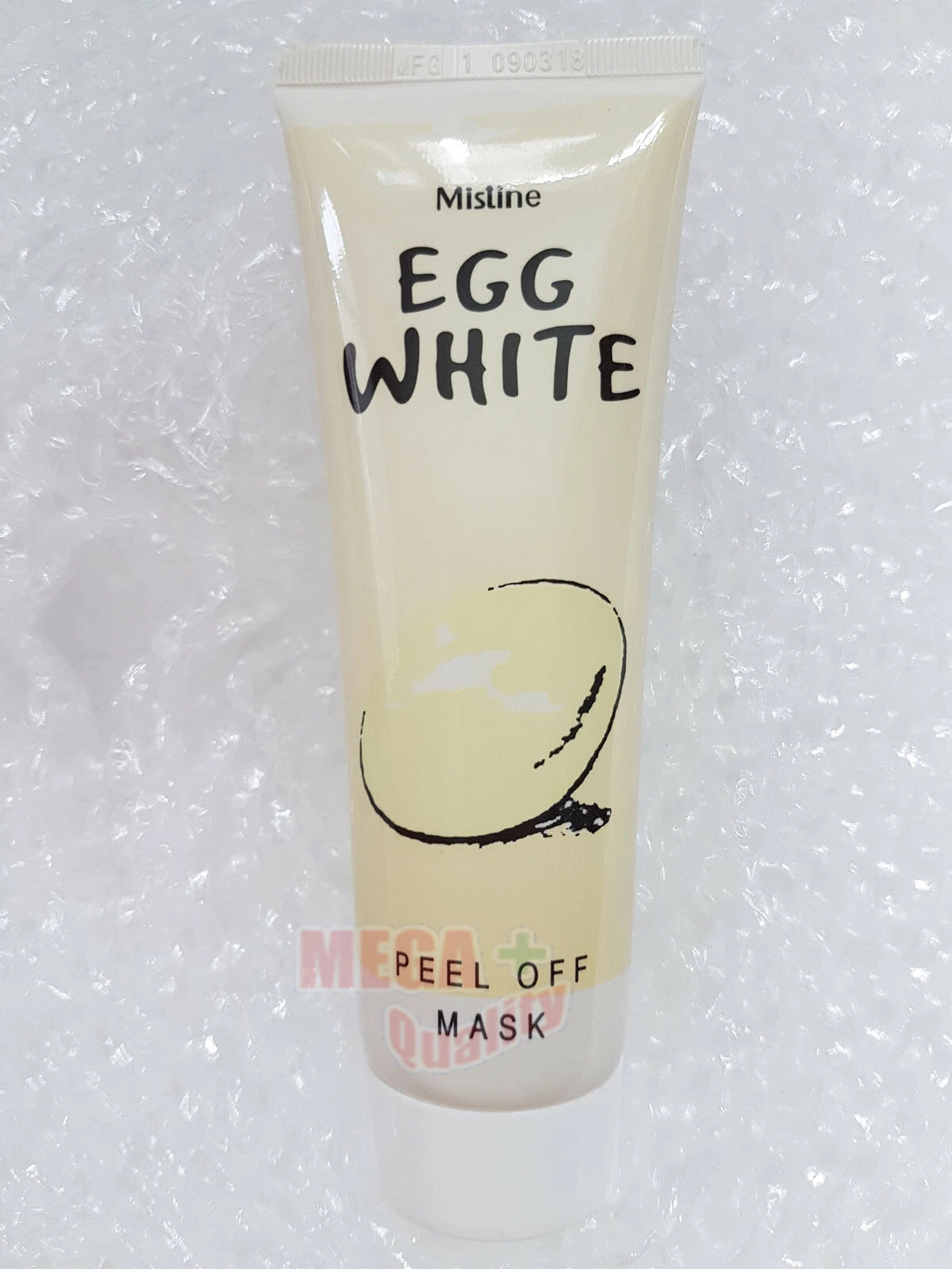 Mistine Egg White Mask front packaging close up yellow tube design