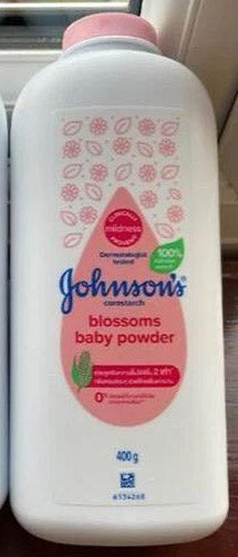 Johnsons Blossom Powder cornstarch powder bottle front packaging