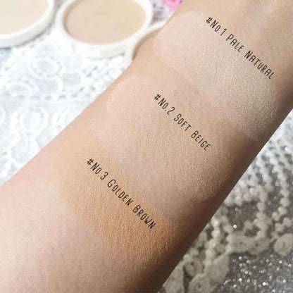 Butae Super Oil Control Powder application on arm showing natural finish