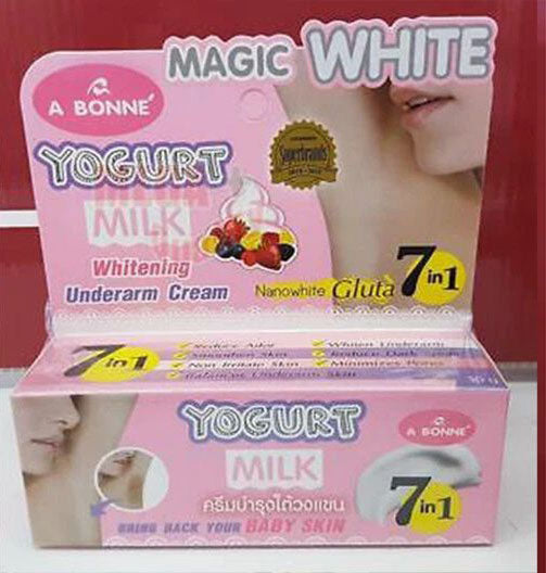 A BONNE Underarm Cream Yogurt Milk 7 in 1 packaging full set display
