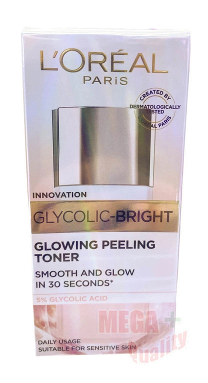 Loreal Glycolic Bright Toner 5 percent glycolic acid bottle and box front