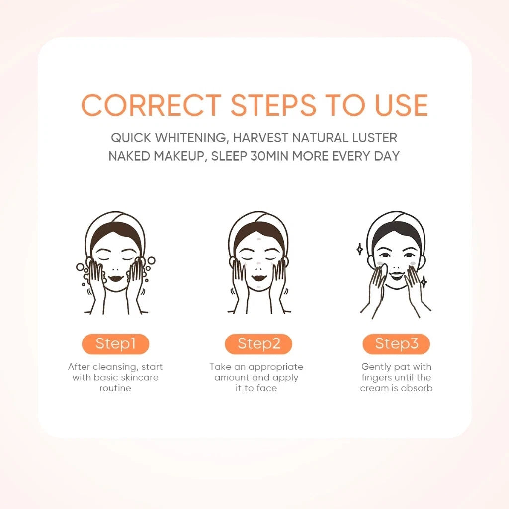 GMEELAN Gluta Lazy Cream tone up effect illustration showing skin tone transformation