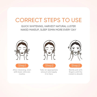 GMEELAN Gluta Lazy Cream tone up effect illustration showing skin tone transformation