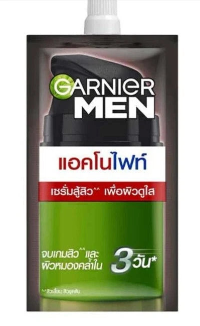 Garnier Men Acnofight Serum Cream single sachet 7ml for acne and dull skin brightening formula