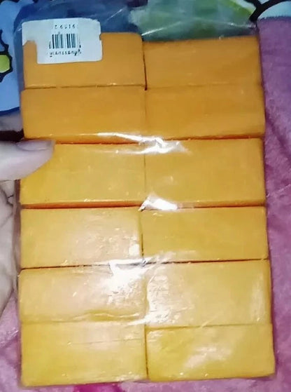 Galong Orange Soap 12 bars set arranged in box packaging
