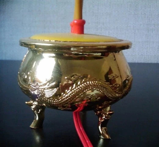 Thai Electric Incense Burner glowing altar pot with electric illuminated incense sticks