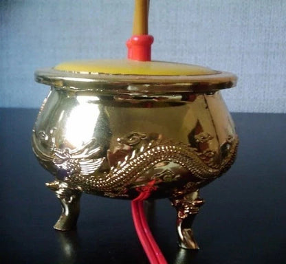 Thai Electric Incense Burner glowing altar pot with electric illuminated incense sticks