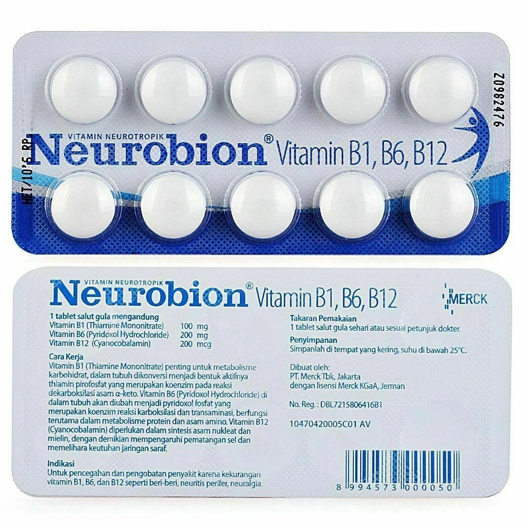 Neurobion Vitamin B Complex round white coated tablets for nerve support and energy metabolism