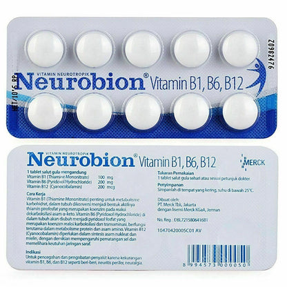 Neurobion Vitamin B Complex round white coated tablets for nerve support and energy metabolism