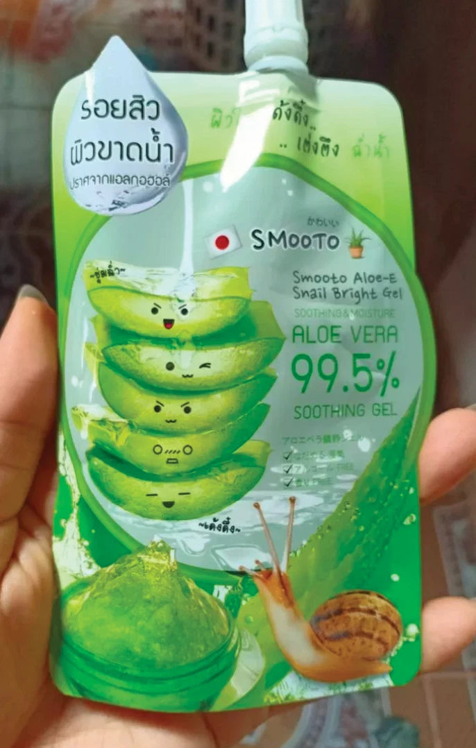 Smooto Aloe Snail Gel back packaging details ingredients and instructions 50g