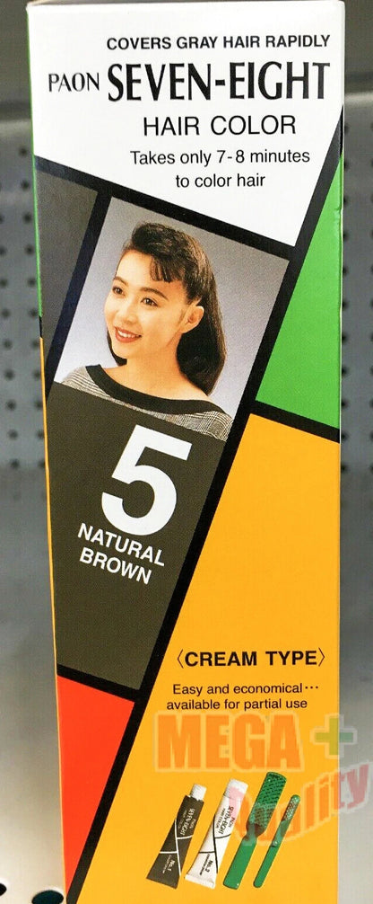 PAON Seven Eight Hair Color packaging close up in 5 Natural Brown shade