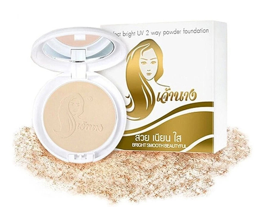 Chaonang UV 2 Way Foundation powder texture with box packaging background