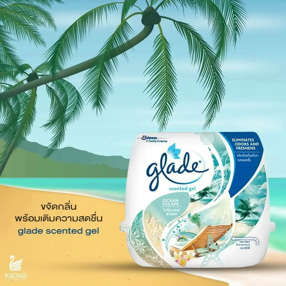Glade Ocean Escape Gel air freshener refill packaging tropical ocean scent 180g