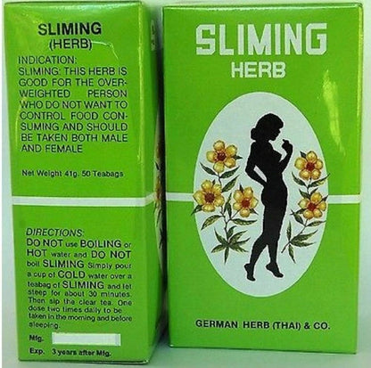  German Herb Slimming Tea box front and back showing label and design