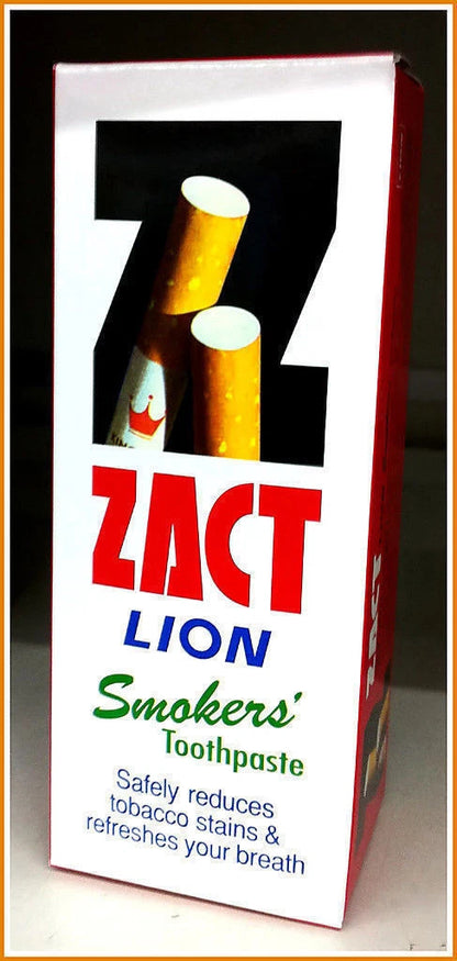 ZACT Lion Smokers Toothpaste box and tube display