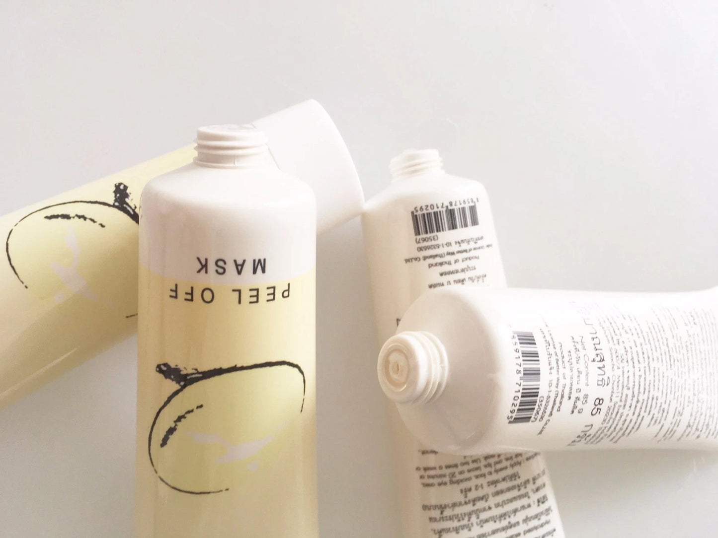 Mistine Egg White Mask peel off texture application on hand skincare