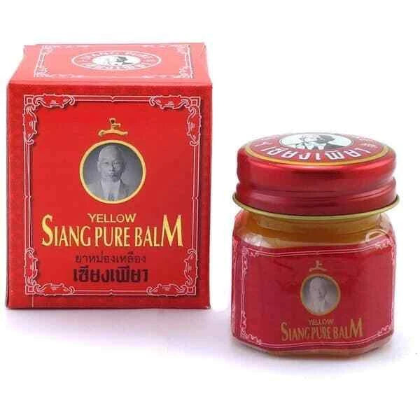 Siang Pure Yellow Balm jar and box displayed together