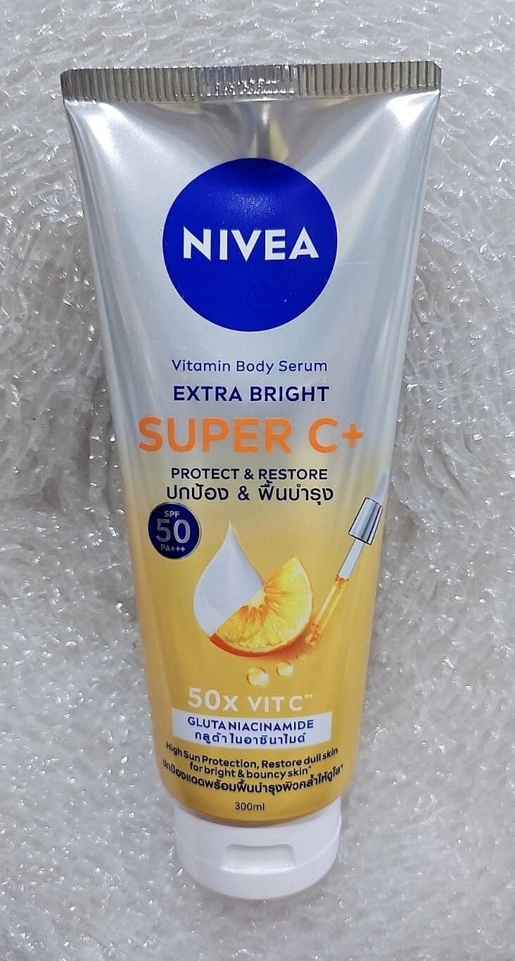 Nivea Super C Body Serum held in hand product front