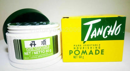 Tancho Hair Pomade packaging front branding pure vegetable nourishing