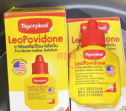 Leopovidone Povidone Iodine Solution 10 Percent First Aid Antiseptic bottle with packaging