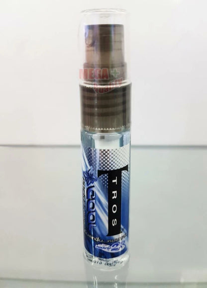 Tros Cool Pocket Cologne clear cap spray detail close up