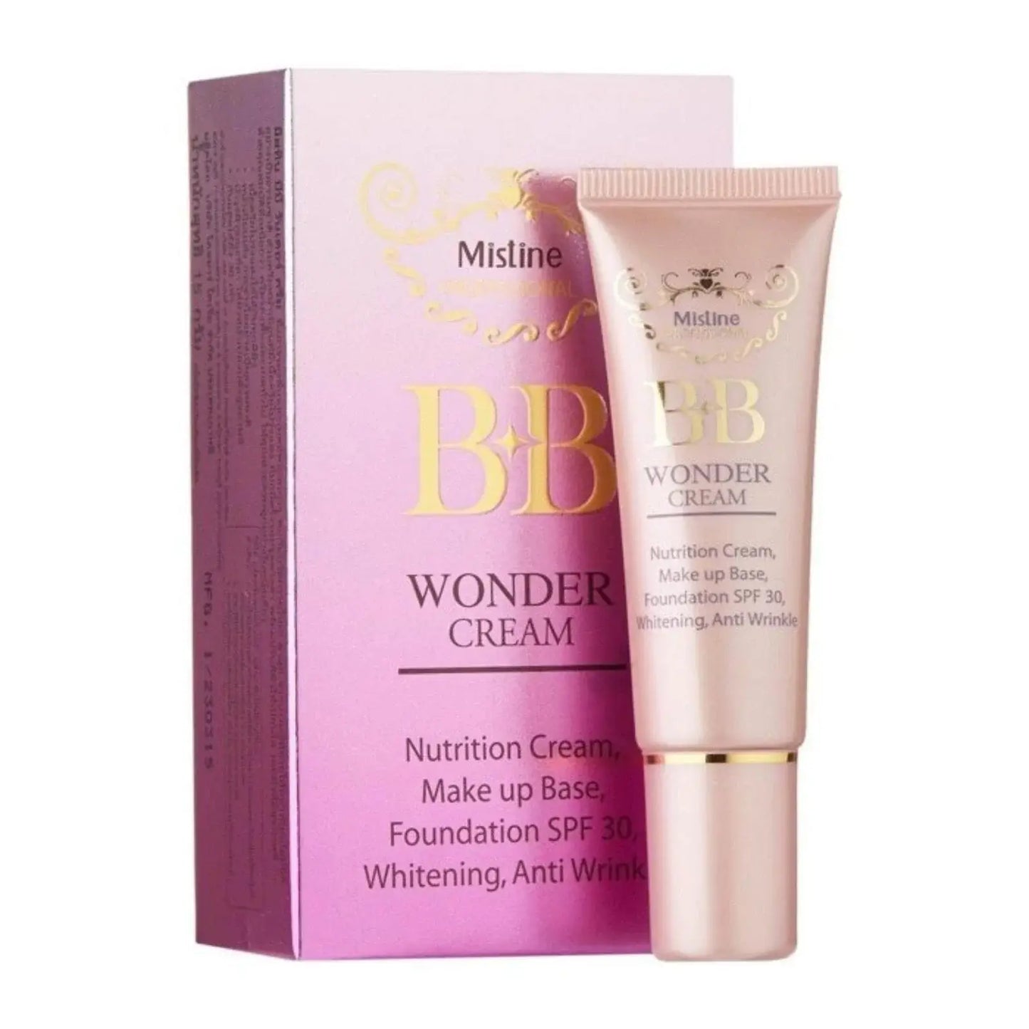 Mistine BB Wonder Cream box and tube front view SPF30 primer foundation