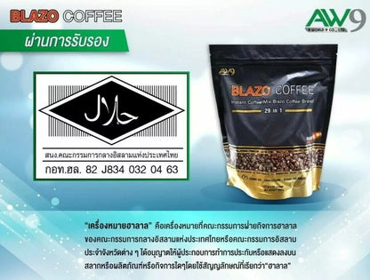 Blazo Coffee 29 in 1 herbal instant coffee mix product highlight with health benefits