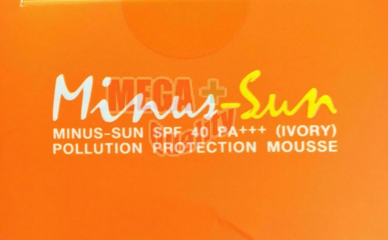 Minus Sun SPF40 top view of the orange packaging box with the brand logo.