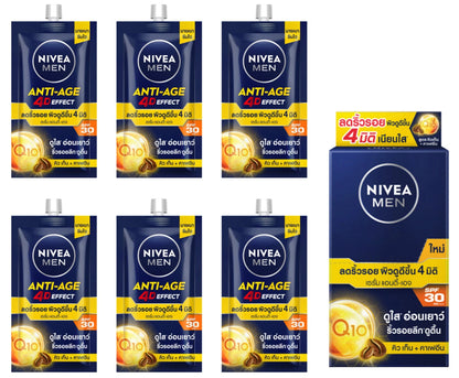 Nivea Men Anti-Age Serum sachets pack multiple units Q10 caffeine SPF30 display