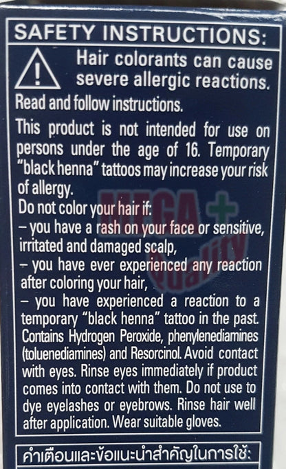 Schwarzkopf Men Success 60 safety instructions and allergy alert text.