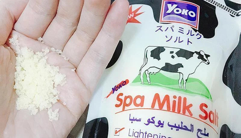 Yoko Spa Milk Salt Whitening AHA Body Scrub Exfoliator for Smooth Baby Skin 50g
