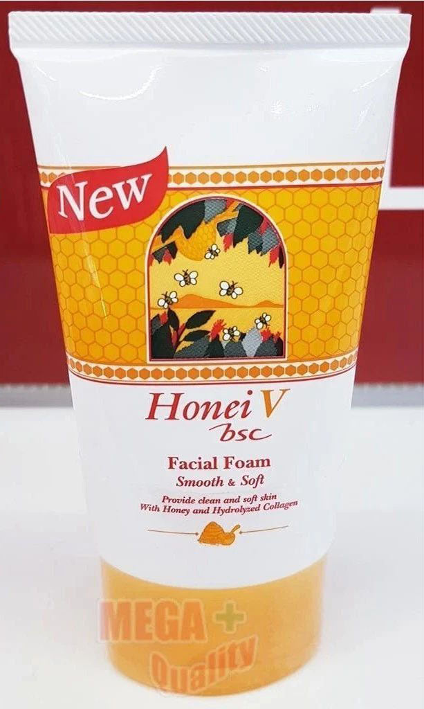 Honei V BSC Facial Foam Smooth Soft Cleanser with honey and collagen for gentle skin cleansing 50g