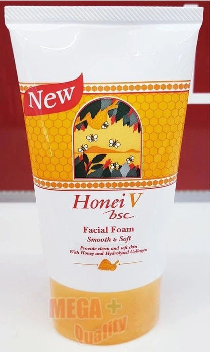Honei V BSC Facial Foam Smooth Soft Cleanser with honey and collagen for gentle skin cleansing 50g