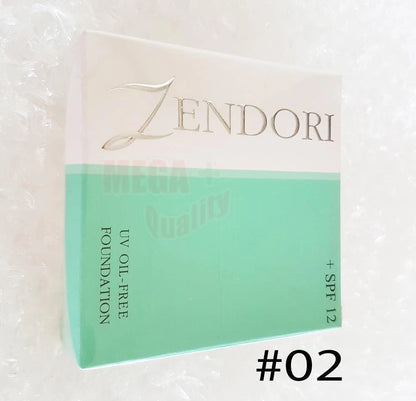 Zendori Oil Free Foundation packaging green box SPF12 oil free label