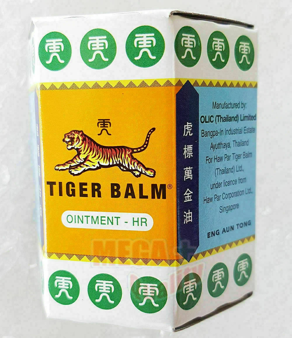 Tiger Balm White Ointment 30g herbal pain relief balm box close-up