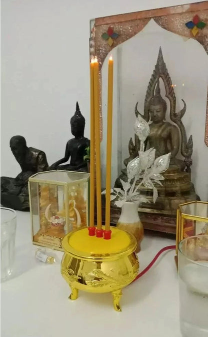 Thai Electric Incense Burner home altar decoration with illuminated worship pot