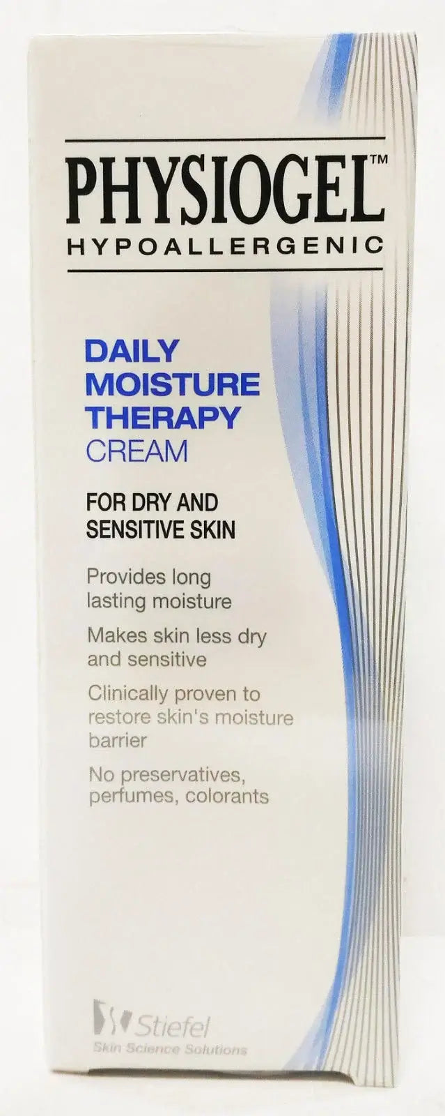 Close up of the back of the Physiogel Daily Moisture Cream tube text.