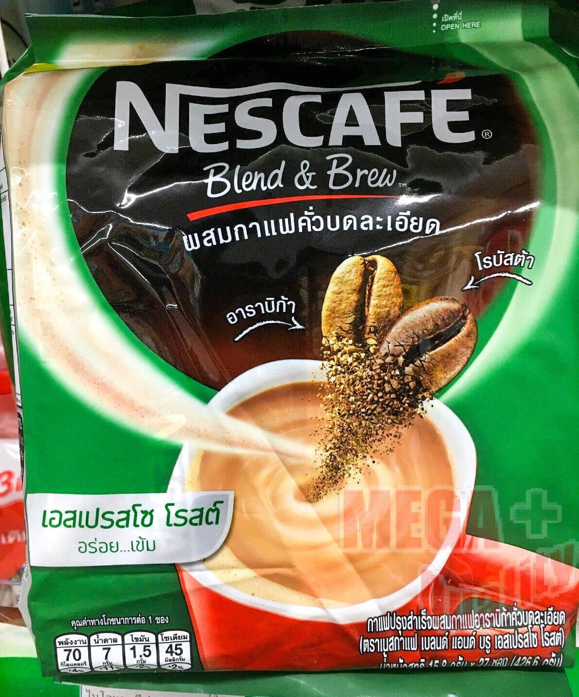 Nescafe Blend & Brew Espresso Roast Instant Coffee 27 Sachets Smooth Strong Taste