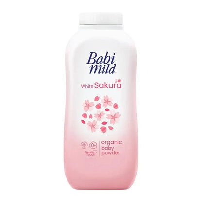 Babi Mild White Sakura Baby Powder 350g bottle front view
