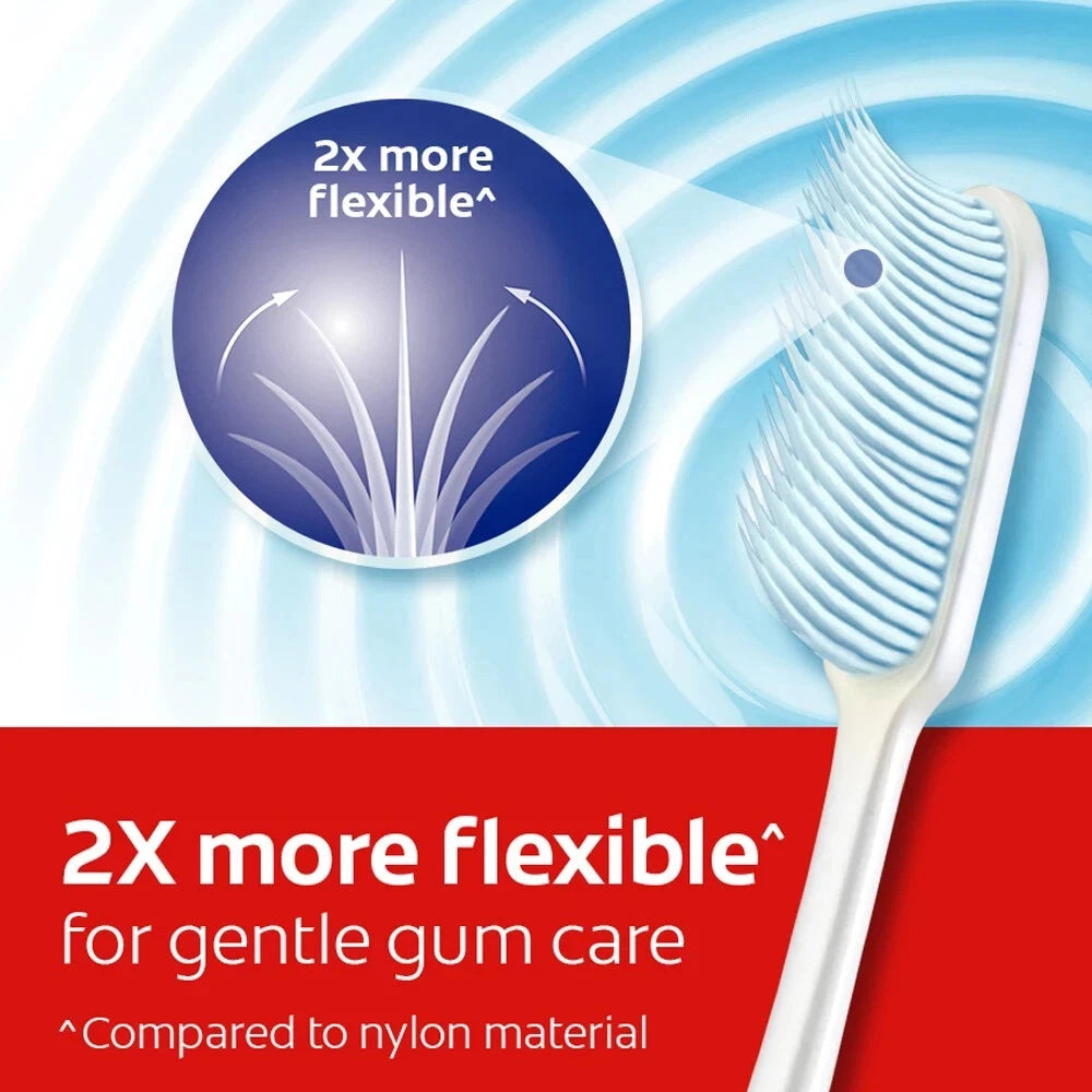 Colgate Slim Soft Flex Clean flexible handle and soft bristles provide gentle gum care during brushing