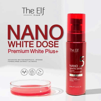 Elf Nano White Dose Serum product close-up with label highlighting nano brightening technology