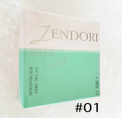Zendori Oil Free Foundation UV SPF12 face powder compact front view