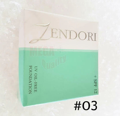 Zendori Oil Free Foundation shade A02 compact powder close up