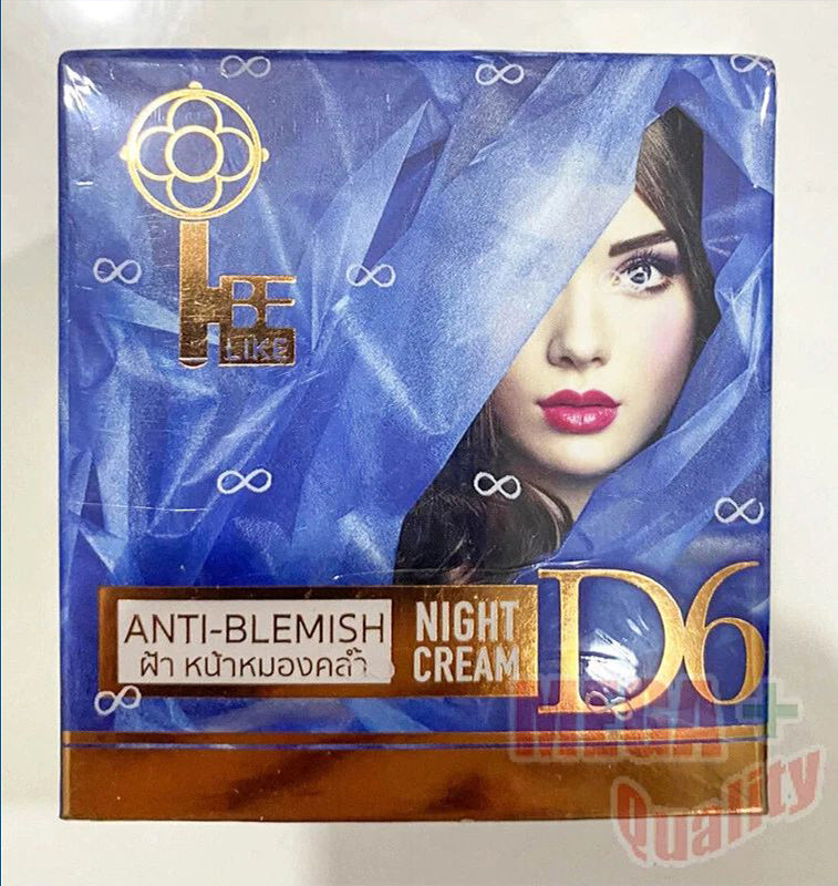 Be Like Anti Blemish Night Cream jar front label with deeply nourishing night cream design