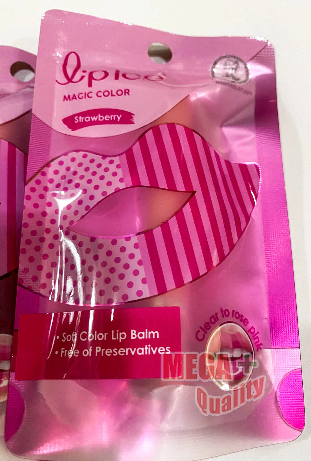 Mentholatum Lip Ice Magic Color Crystal Pink pack standing upright